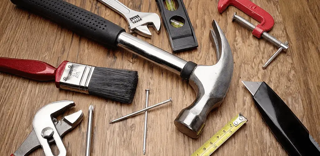 Handyman tools laid out for home repair and maintenance work in Richmond, VA